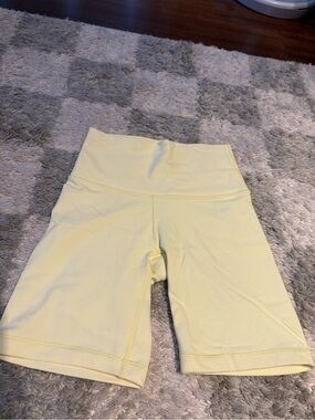 TNA Pale Yellow High-Waist Biker Shorts